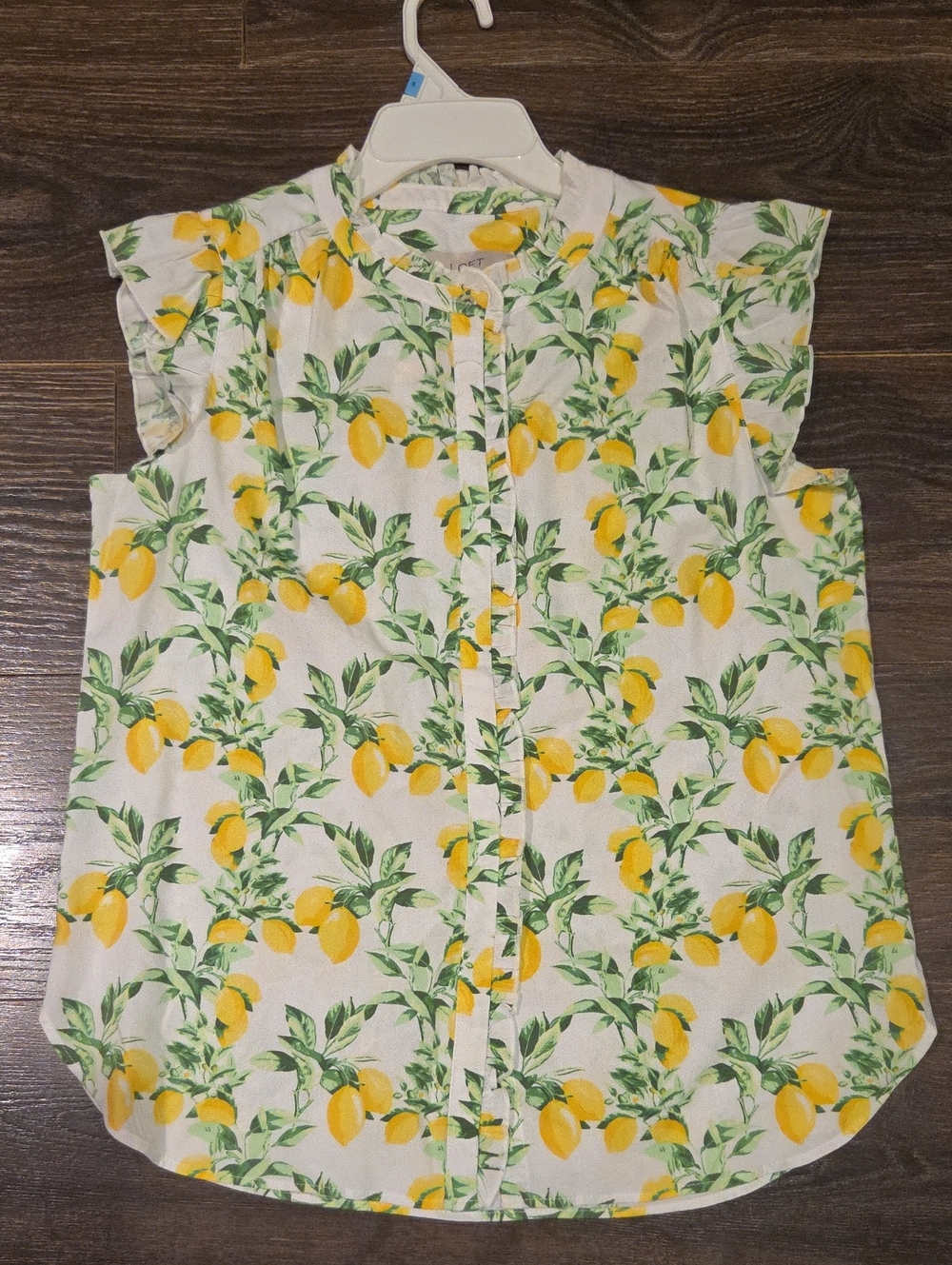 ❤️ ANN TAYLOR LOFT LEMON PRINT BUTTON DOWN TOP, XS